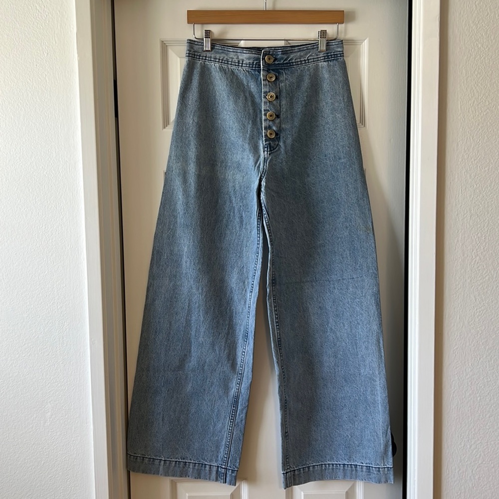👖 THE ODELLS Denim - Sydney Button Front Wide Leg Jean - Size 8